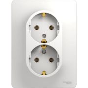 Розетка 2-м СП с/з GLOSSA бел GSL000124