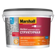 Краска в/д Marshall Akrikor структурная для внешних и внутренних работ BW 9л