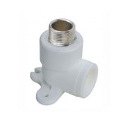 Уголок 20х1/2 нар. резьба с креп. настен LAMMIN Белый