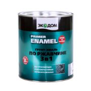 Эмаль по ржавчине ЭКОДОМ зеленый мох RAL6005 РОГНЕДА 0,9кг