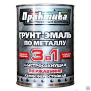 Грунт-эмаль по ржавчине быстросох 0,9кг черная Практика