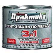 Грунт-эмаль по ржавчине быстросох 1,9кг черная Практика