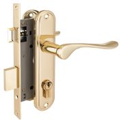 Замок врезной АЛЮР 127/1 GP латунь