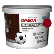 Эмаль для пола красно-кор полуматовая Ореол 0,9кг