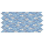 Панель ПВХ Мозаика Голубые цветы (955*480)