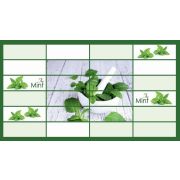 Панель ПВХ Плитка  Мята панно (955*480)