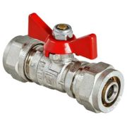 Кран шаровый цанга 16мм бабочка Валтек