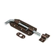 Засов накл. гаражный с круглым ригелем ант.медь