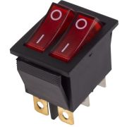 Выкл. клав. 15А 2-м крас. с подсв. Rexant 36-2410