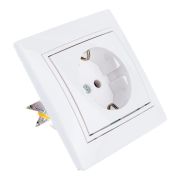 Розетка 1-м СП Мира с/з белая 701-0202-122