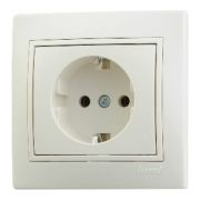 Розетка 1-м СП Мира с/з крем 701-0303-122