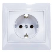 Розетка 1-м СП Севиль 16А с/з бел. С0028