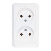 Розетка 2-м ОП Олимп 16А белая О0102