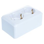 Розетка 2-м ОП Этюд 16А бел. с/з РА16-007В