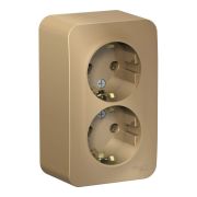 Розетка 2-м с/з ОП BLANCA титан BLNRA010214