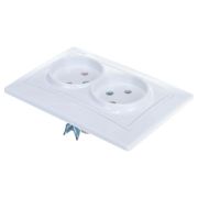 Розетка 2-м СП Мира б/з белая 701-0202-128