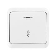 Выкл проходной 1-кл с индик 10А белый Юпитер SBE-03w-10-SW12-1