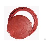 Люк полимерный легкий 460/60мм красный КРУГЛЫЙ