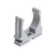 Клипса д/труб D20мм серая