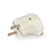 Вилка угловая с/з белая 16А 250В SBE-16-P02-w