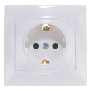 Розетка 1-ая с/з 16А белая Венера SBE-01w-16-S1-Z-c