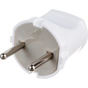 Вилка прямая белая 10А 250В SBE-10-P04-w