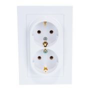 Розетка 2-я с/з16А белая Atlas Design