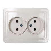 Розетка вн дв б/з CLASSICO белый 2102W
