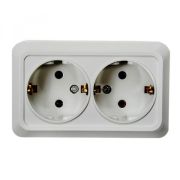 Розетка нар дв с/з BOLLETO белая 7128W