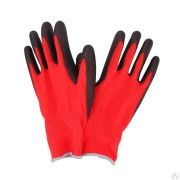 Перчатки нейлон+нитрил красно-черн семечка Ц0359