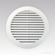 Решетка вент.круглая с пласт.сеткой D130 вятяжная АБС с фланцем D100 10РКС