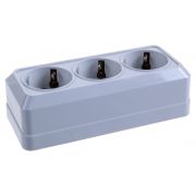 Розетка 3-м ОП Олимп 16А с/з белая 1161