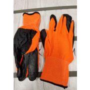 Перчатки нейлон пенка черная+оранжевый К1003