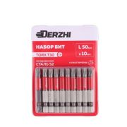 Набор бит TORX 30х50 легир.сталь S2 Derzhi 3230510 уп.10шт