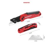 Нож складной алюм. WORKPRO-красный WP211026