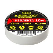Изолента ПВХ 15ммх10м белая 19282 MaxiTool