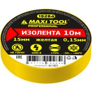 Изолента ПВХ 15ммх10м желтая 19284 MaxiTool