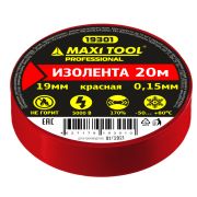 Изолента ПВХ 19ммх20м красная 19301 MaxiTool