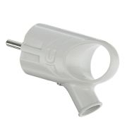 Вилка угловая с кольцом белая с/з 16А 250V Ecola base