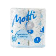 Полотенца бумажные 2-сл рулонные MOTTI 17м по 2рул белые 191724